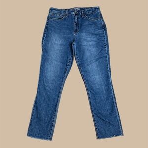 Joe’s Jeans High Rise Raw Hem Curvy Straight Leg Jeans Blue Women’s Sz 31